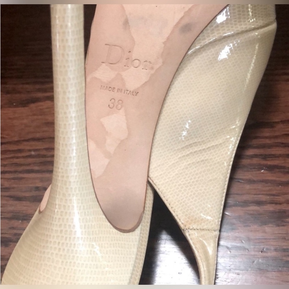 Dior Beige Slingback Peep-toe Pumps Size 38 - Picture 7 of 11